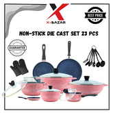 23 Pcs Die Cast Non-stick Cookware Set Marble Coated Imported Quality Set