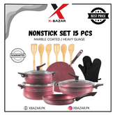 15-Piece Nonstick Marble Coated Cookware Set