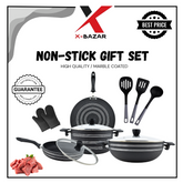 12 PCs Non-stick Cookware Set Marble Coated Export Quality