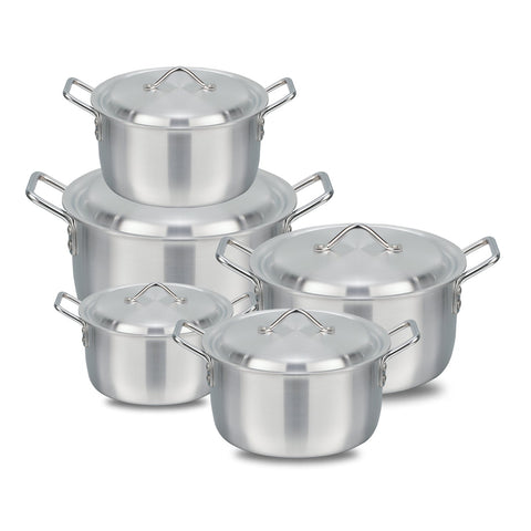 Metal-Finish Cookware Set 10 Pcs Heavy Guadge