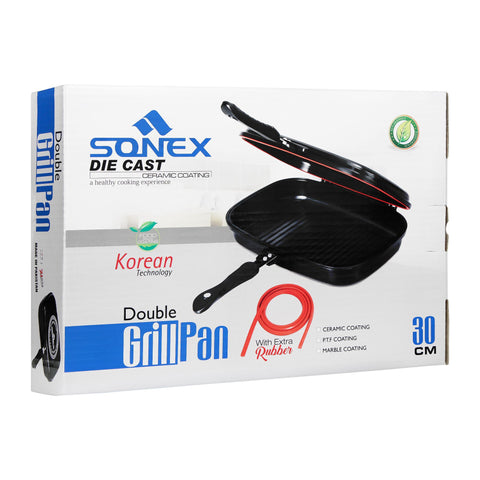 Sonex Double Grill Pan – Marble Coated, Indoor Grill Like a Pro