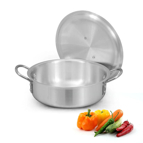 Metal-Finish Fish Pot With Metal Lid Premium Quality (28 cm)