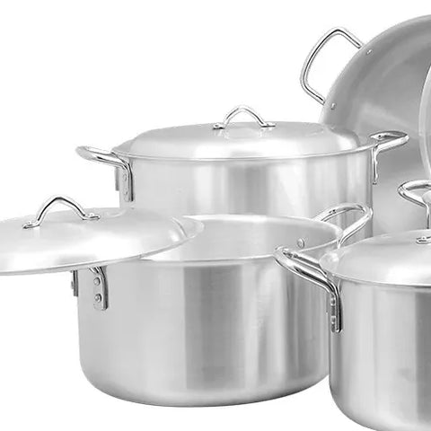 Metal-Finish Cookware Set 10 Pcs Heavy Guadge