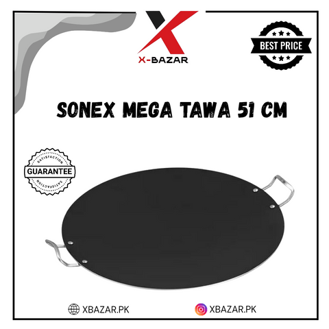 Sonex Non-Stick Mega Tawa – 51cm Extra-Large Flat Pan | 3L Capacity for Multi-Purpose Cooking