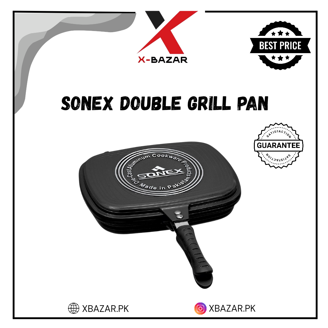 Sonex Double Grill Pan – Marble Coated, Indoor Grill Like a Pro