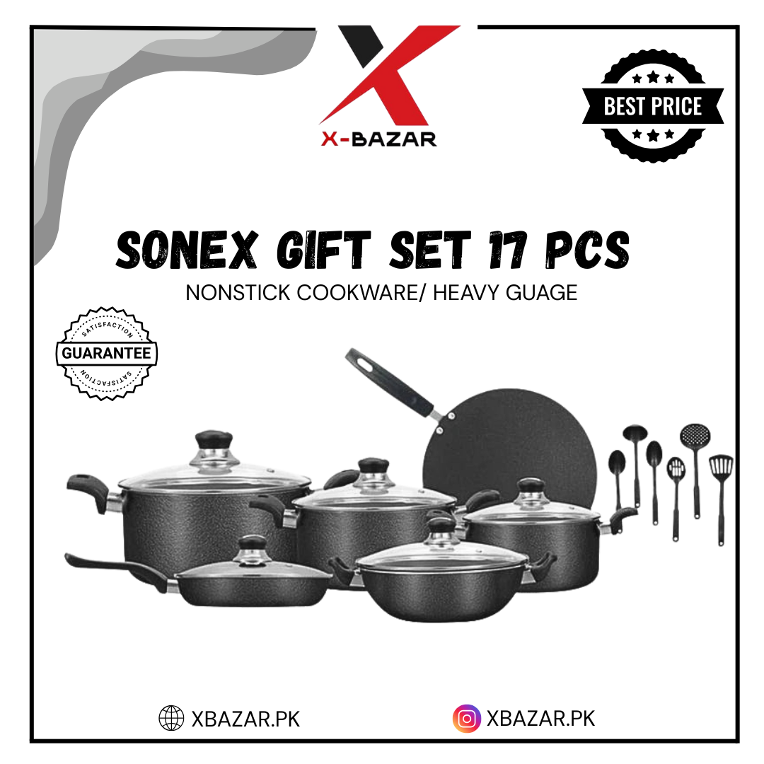 Nova Gift Pack – Sonex 17-Piece Nonstick Cookware Set (Black)