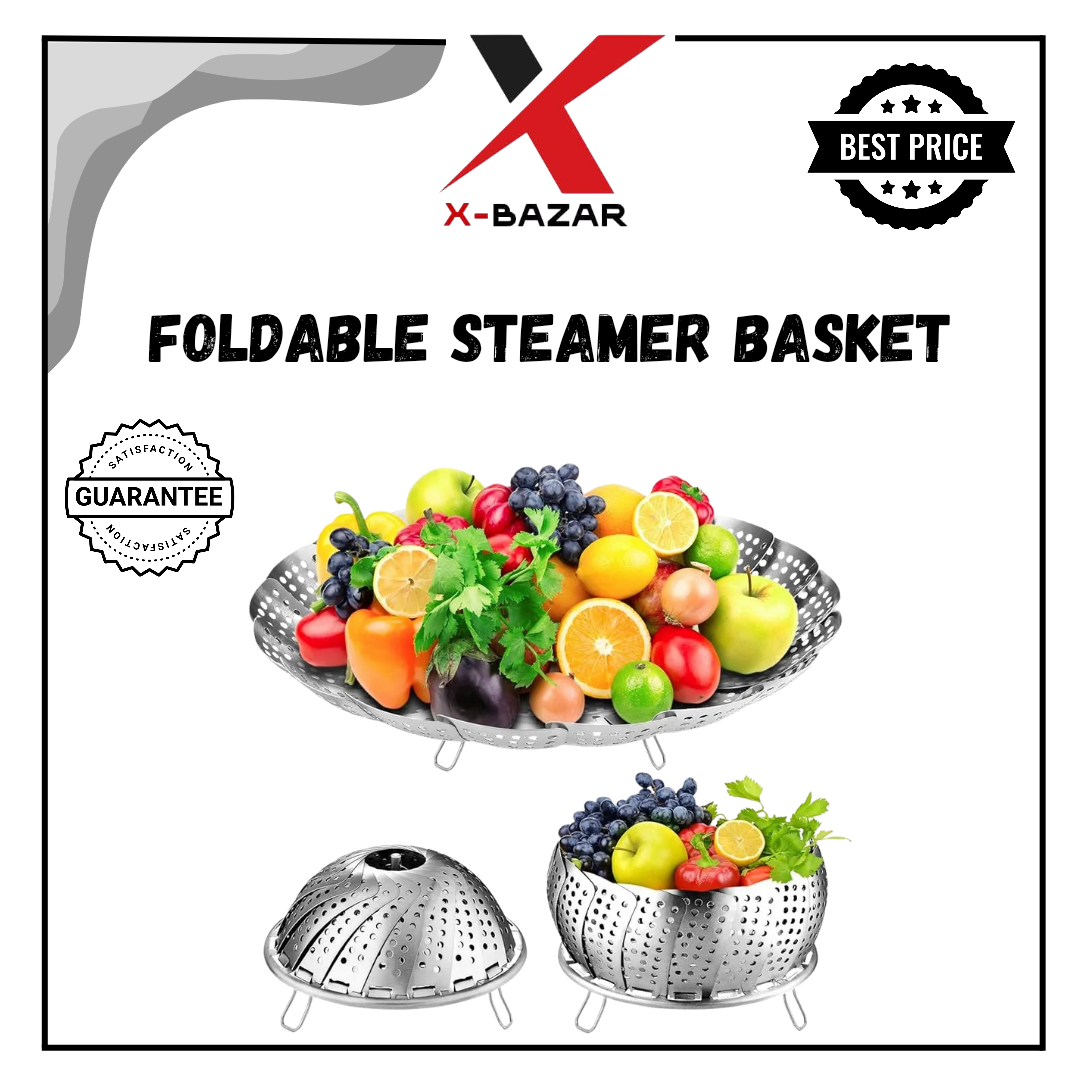 Foldable Steamer Basket – Stainless Steel, Food-Grade