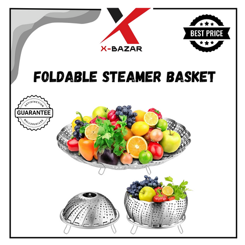 Foldable Steamer Basket – Stainless Steel, Food-Grade