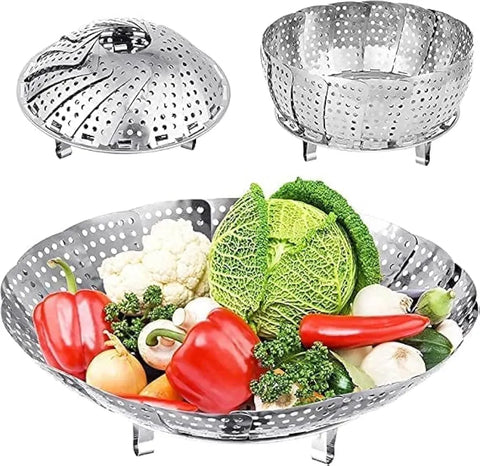 Foldable Steamer Basket – Stainless Steel, Food-Grade