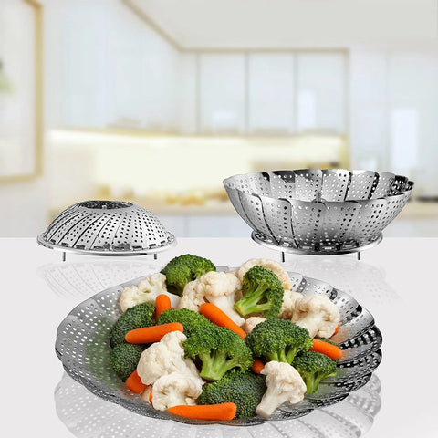 Foldable Steamer Basket – Stainless Steel, Food-Grade