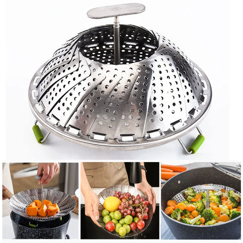 Foldable Steamer Basket – Stainless Steel, Food-Grade