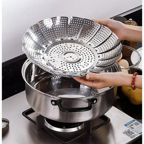 Foldable Steamer Basket – Stainless Steel, Food-Grade