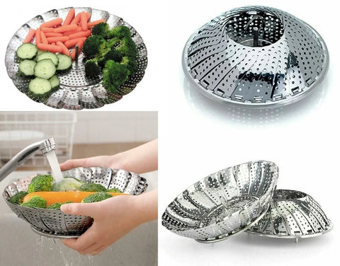 Foldable Steamer Basket – Stainless Steel, Food-Grade