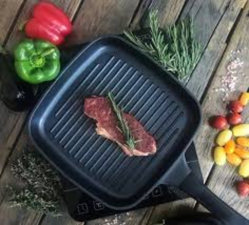 Sonex Non-Stick Grill Pan – 24cm & 28cm – Heavy Gauge with Cool-Touch Handle