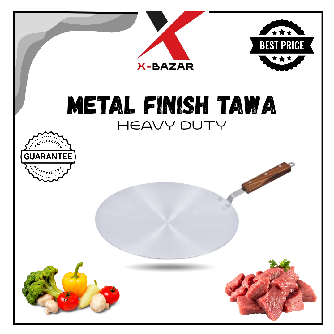 Metal-Finish Tawa premium Quality Wooden Handle Heavy Guage